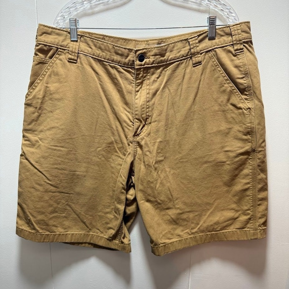 Carhartt Rugged Flex Relaxed Fit Canvas Work Shorts Tan‎ Brown Mens Size 40